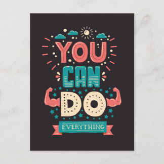 You Can Do Everything Colorful Postcard