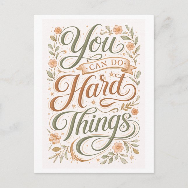 "You Can Do Hard Things" Postcard (Front)