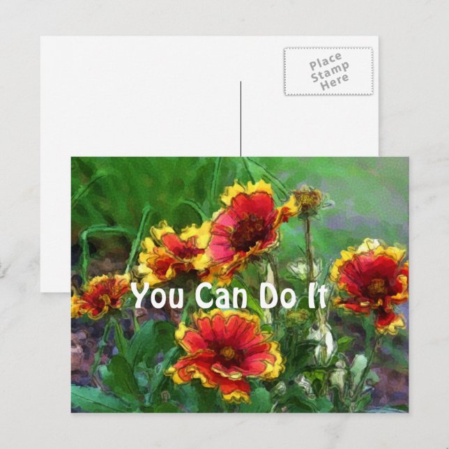 You Can Do It Daisies Inspirational Postcard (Front/Back)