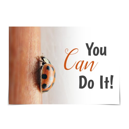 You Can Do It Enthusiastic Ladybug Card