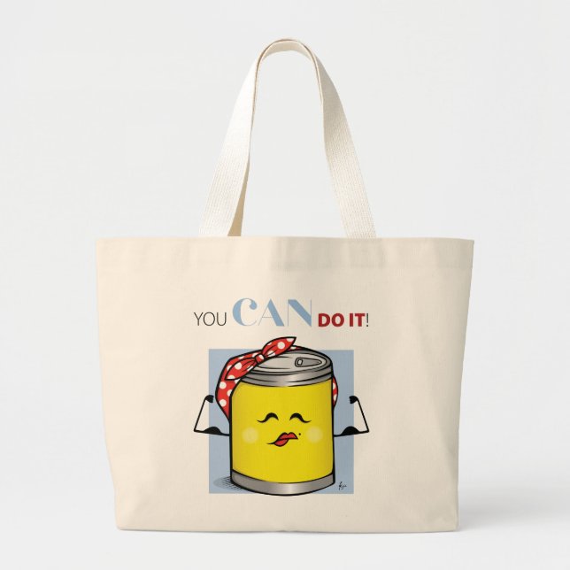 You CAN Do It Large Tote Bag (Front)