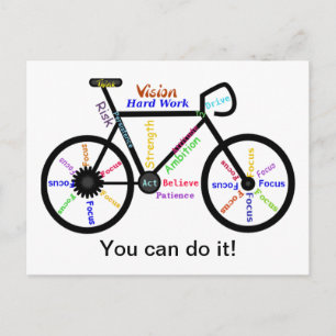 You can do it, Motivational Bike, Bicycle Cycling Postcard