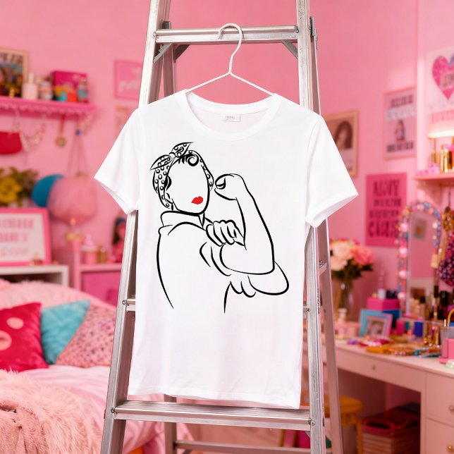 You Can do It - Stylish Rosie the Riveter T-Shirt (This inspiring t-shirt, features an uber cool “We Can Do It!” Rosie The Riveter inspired image.)