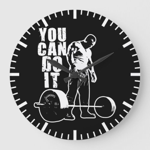 YOU CAN DO IT Weight Lifting Workout Motivational Large Clock