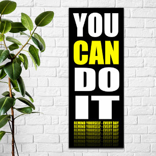 You CAN Do It (yellow) Motivational Poster