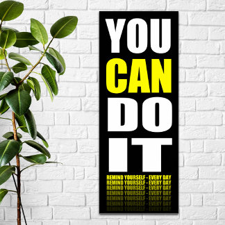 You CAN Do It (yellow) Motivational Poster