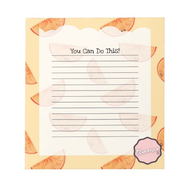 You Can Do This, Customizable Orange Notepad (Front)