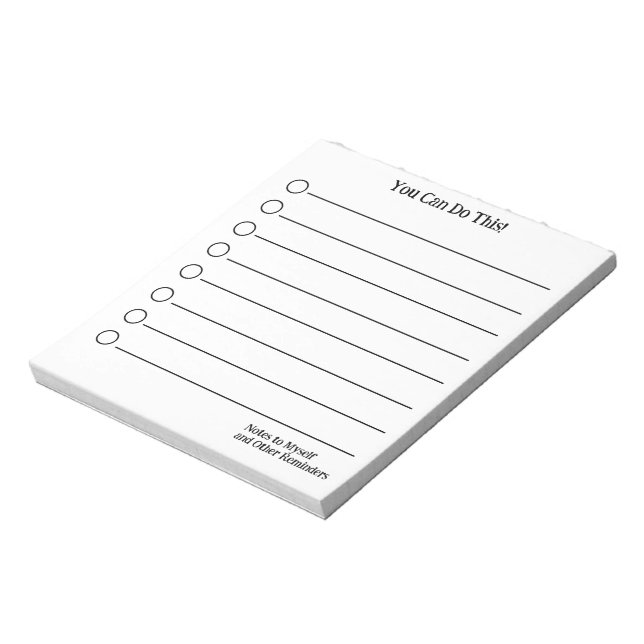 You Can Do This! Notes to Myself Notepad (Rotated)