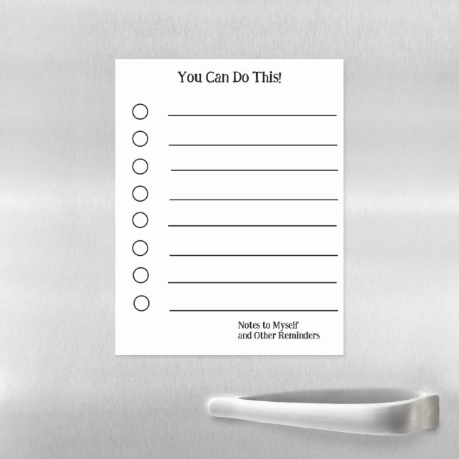 You Can Do This! Notes to Myself White Black Magnetic Dry Erase Sheet (In Situ)