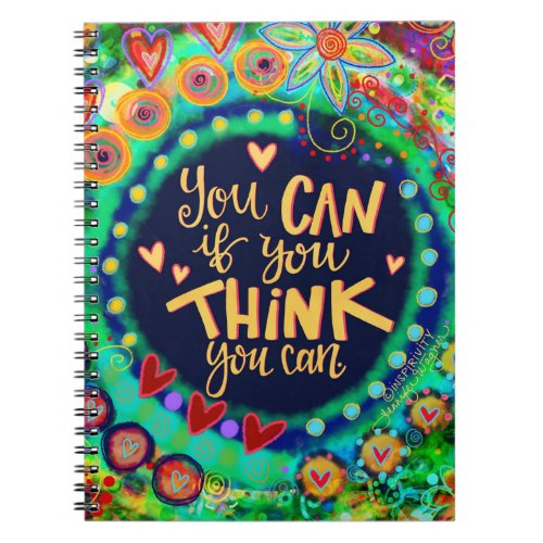 You Can Encouragement Inspirivity Colorful Notebook