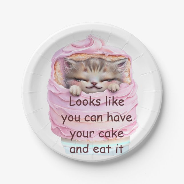 You can Have Cake and Eat it Paper Plates (Front)