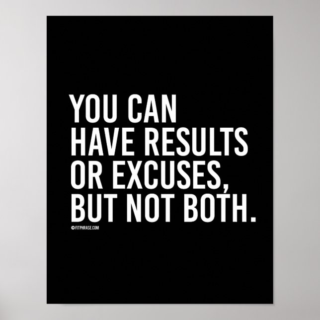 You can have results or excuses but not both -   T Poster (Front)