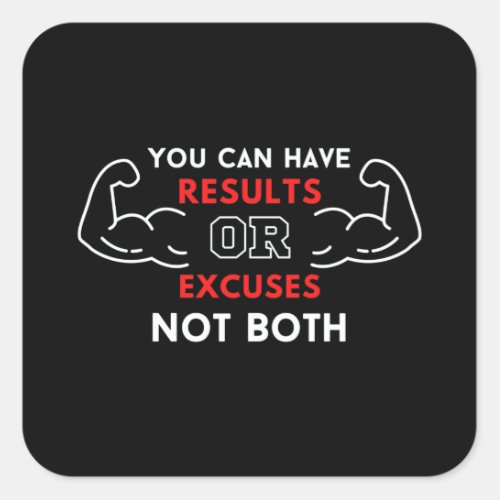 you can have results or excuses not both square sticker