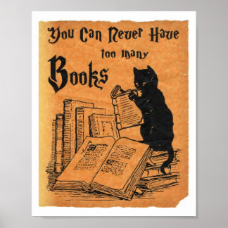 You Can Never Have Too Many Books Cat Poster