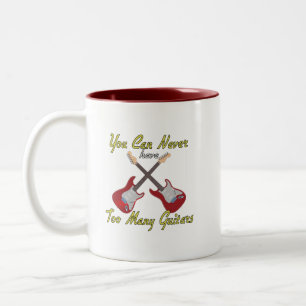 You Can Never Have Too Many Guitars - Colorful Two-Tone Coffee Mug