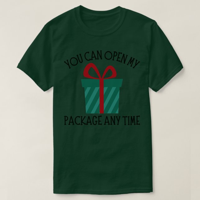 You Can Open My Package Anytime Christmas Humor Ru T-Shirt (Design Front)
