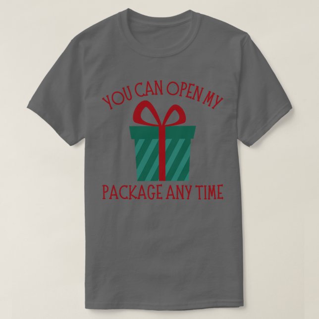 You Can Open My Package Anytime Christmas Humor Ru T-Shirt (Design Front)