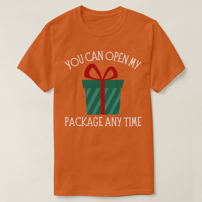 You Can Open My Package Anytime Christmas Humor Ru T-Shirt (Design Front)