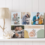 You Can Positive Affirmation 4 Photo Collage Faux Canvas Print<br><div class="desc">Custom canvas with 4 of your favorite pictures and a positive affirmation, which simply reads "you can". The design features trendy abstract shapes and botanical outline drawings in a modern color palette of ochre yellow, blush, terracotta, beige and green. The photo template is set up for you to add 4...</div>