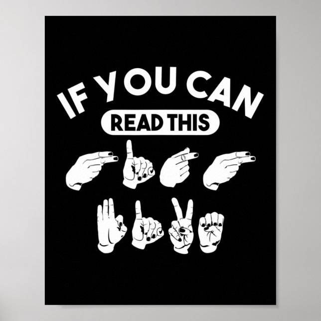 You Can Read This “high Five”. Asl Awareness. Deaf Poster (Front)