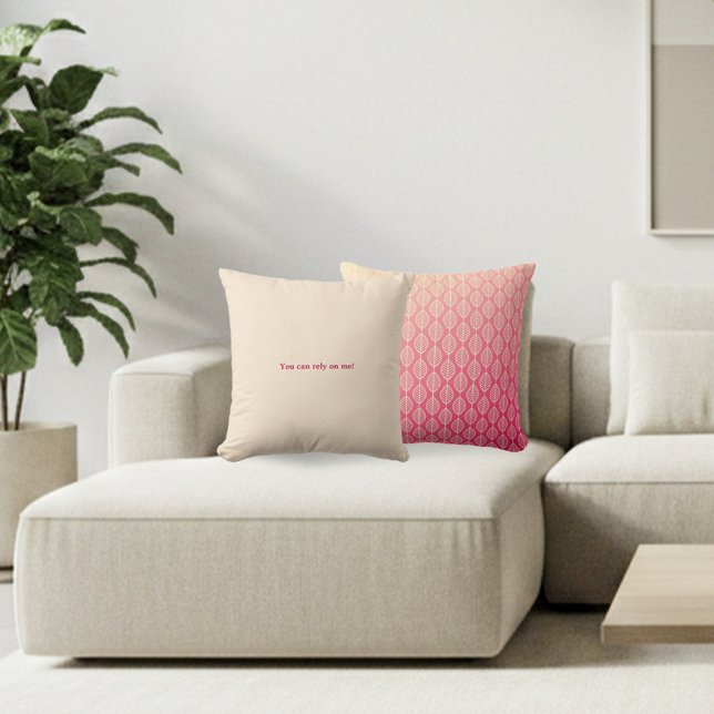 You Can Rely on Me Minimal Pattern & Quote Design Throw Pillow (Creator Uploaded)