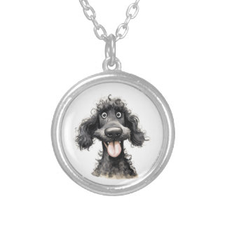 You can see a cheerful Poodle on this necklace... Silver Plated Necklace