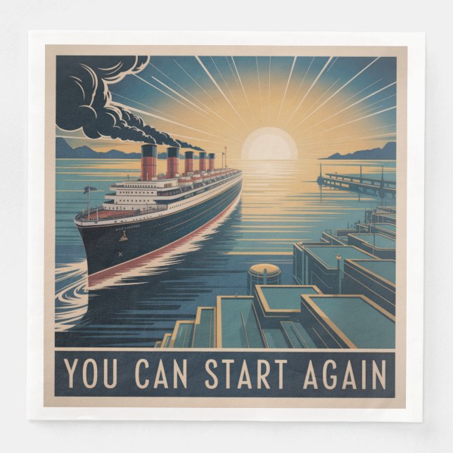 You Can Start Again Paper Dinner Napkins (Front)