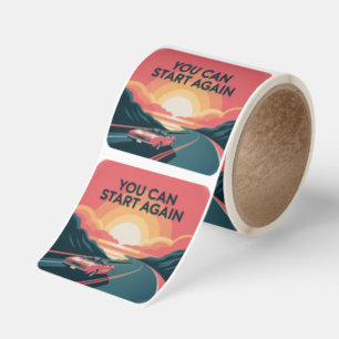 You Can Start Again Square Sticker