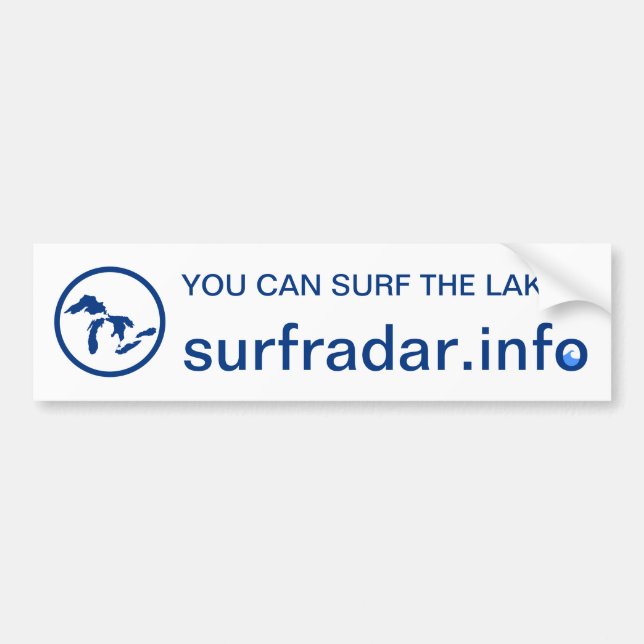 You can surf the Lakes! Bumper. Great Lakes navy Bumper Sticker (Front)