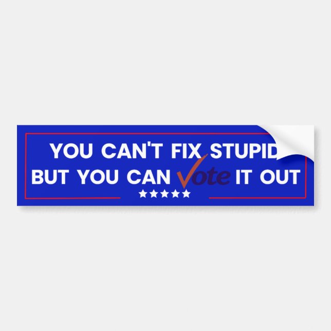 You Can’t Fix Stupid But You Can Vote It Out Bumper Sticker (Front)