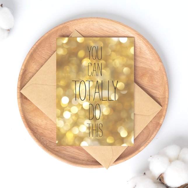 You can totally do this - Gold Inspirational Quote Postcard (Creator Uploaded)