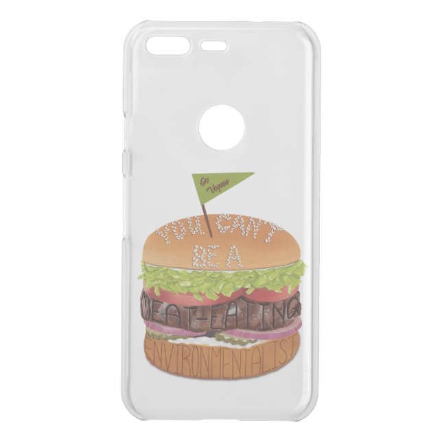 You Can't Be A Meat-Eating Environmentalist Uncommon Google Pixel Case (Back)