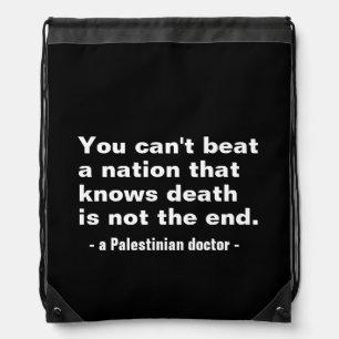 You can't beat a nation that-palestine Basic text. Drawstring Bag