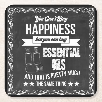 You Can't Buy Happiness But You Can Buy Eo! Square Paper Coaster by EssentialCommunity at Zazzle