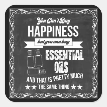 You Can't Buy Happiness But You Can Buy Eo! Square Sticker by EssentialCommunity at Zazzle