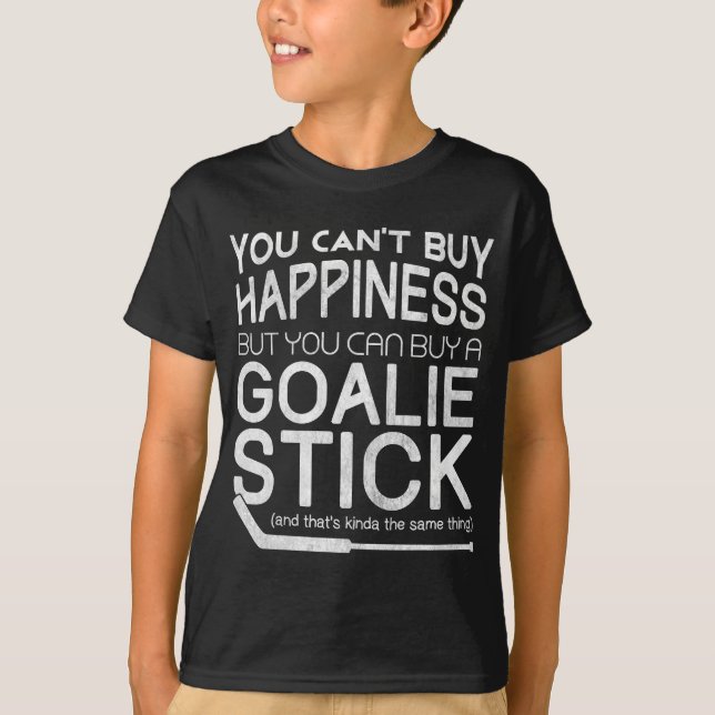 You Can't Buy Happiness Funny Hockey Tshirt (Front)