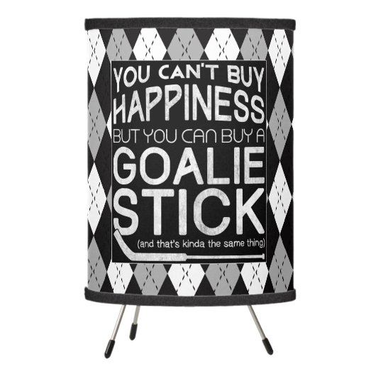 You Can't Buy Happiness Hockey Goalie Lamp (Left)