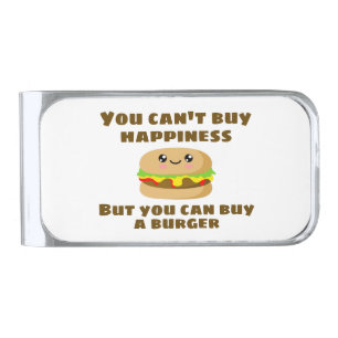 You can't buy happiness silver finish money clip