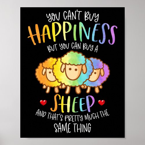 You Cant Buy Happiness You Can Buy Sheep Poster