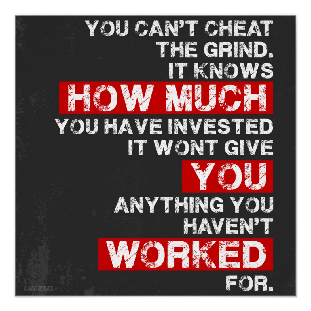 You cant cheat the grind success motivation poster Zazzle