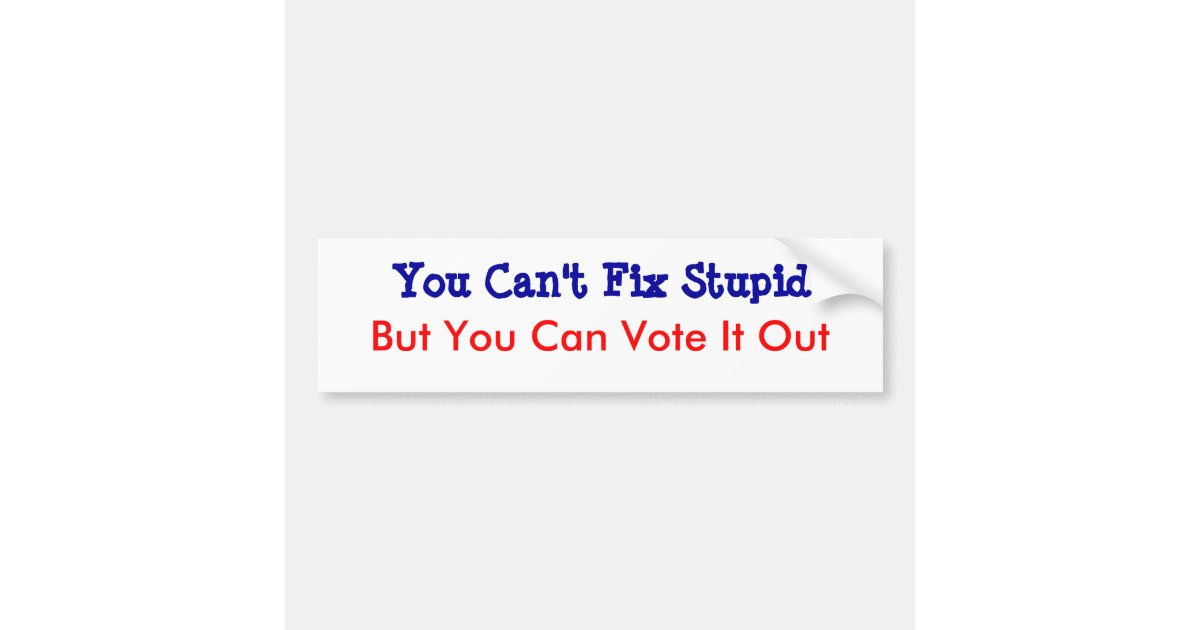 You can t fix stupid bumper sticker zazzle