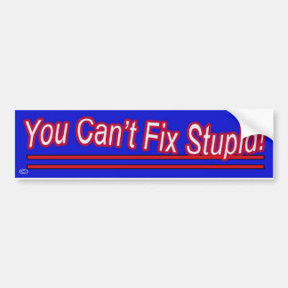 You Can't Fix Stupid Bumper Sticker