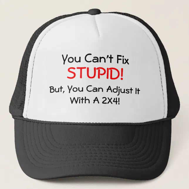 You Can't Fix Stupid But You Can Laugh At It You can't Fix STUPID!, But, you can... HAT | Zazzle