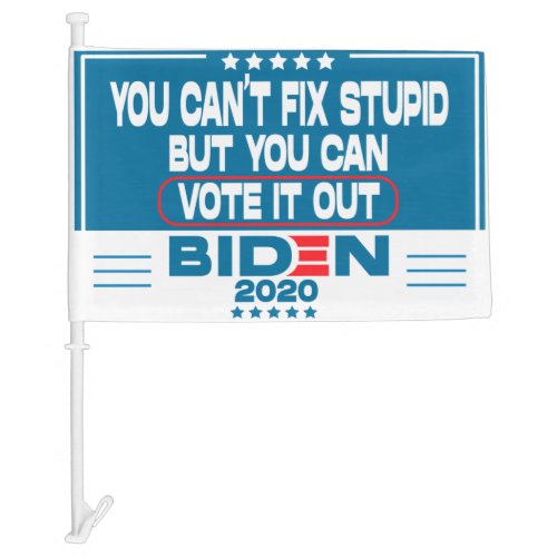 you cant fix stupid but you can vote it out car flag