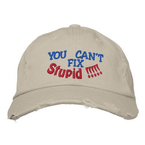 YOU CANT FIX Stupid  Embroidered Baseball Hat