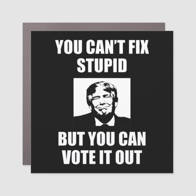You Can't Fix Stupid Funny Anti-Trump Car Magnet (Front)