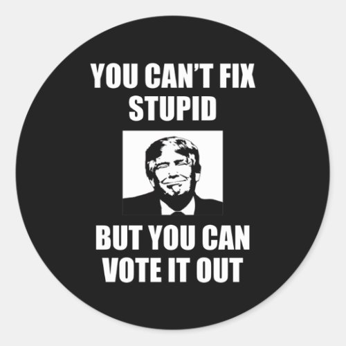 You Cant Fix Stupid Funny Anti_Trump Classic Round Sticker