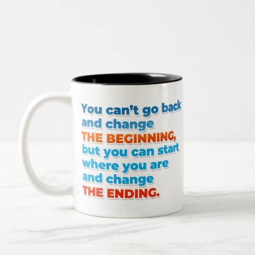 You cant go back and change the beginning but  Two_Tone coffee mug