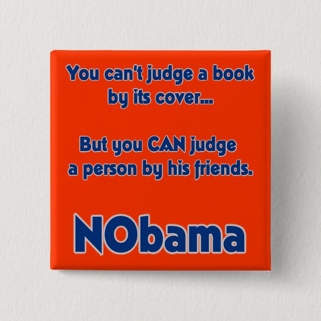 You can't judge a book by its cover... pinback button (Front)