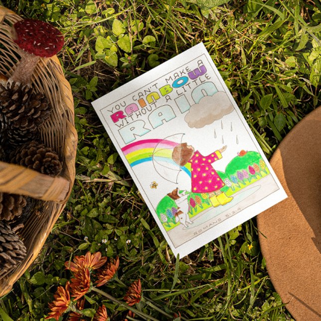 You Can't Make a Rainbow Inspirational Postcard (Creator Uploaded)